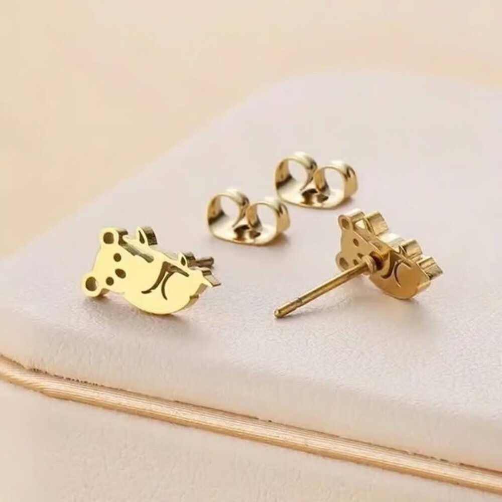 Gold Stainless Steel KOALA BEAR Stud Earrings - Picture 2 of 3
